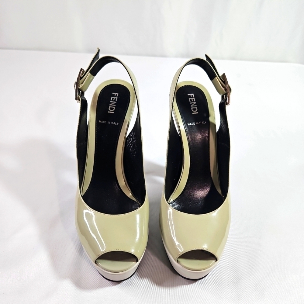 Fendi Women's Green&Gray Heels Size 36
